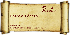 Rother László névjegykártya